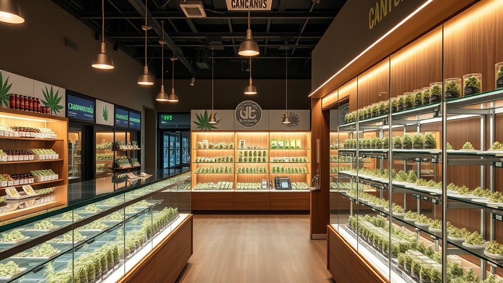 Modern legal cannabis dispensary interior